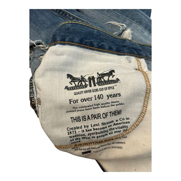 Levi’s 508 Men’s Jeans Distressed Tagged 38x34 Actual 40x34 Slim Taper 2014 - Picture 8 of 9